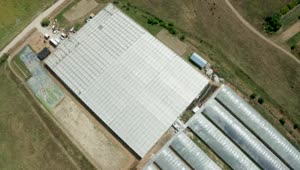 Stock Video Aerial View Of Growth Operation Agricultural Greenhouses Live Wallpaper for PC