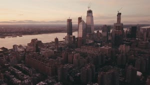 Stock Video Aerial View Of Manhattan In Sepia Tones Live Wallpaper for PC