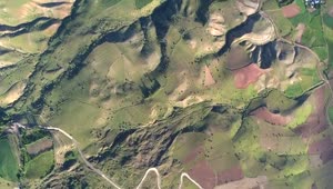 Stock Video Aerial View Of Mountain Geography A Town And A Lake Live Wallpaper for PC
