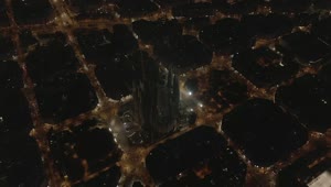 Stock Video Aerial View Of The Cathedral In Barcelona At Night Live Wallpaper for PC