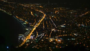 Stock Video Aerial View Of The City Lights Live Wallpaper for PC
