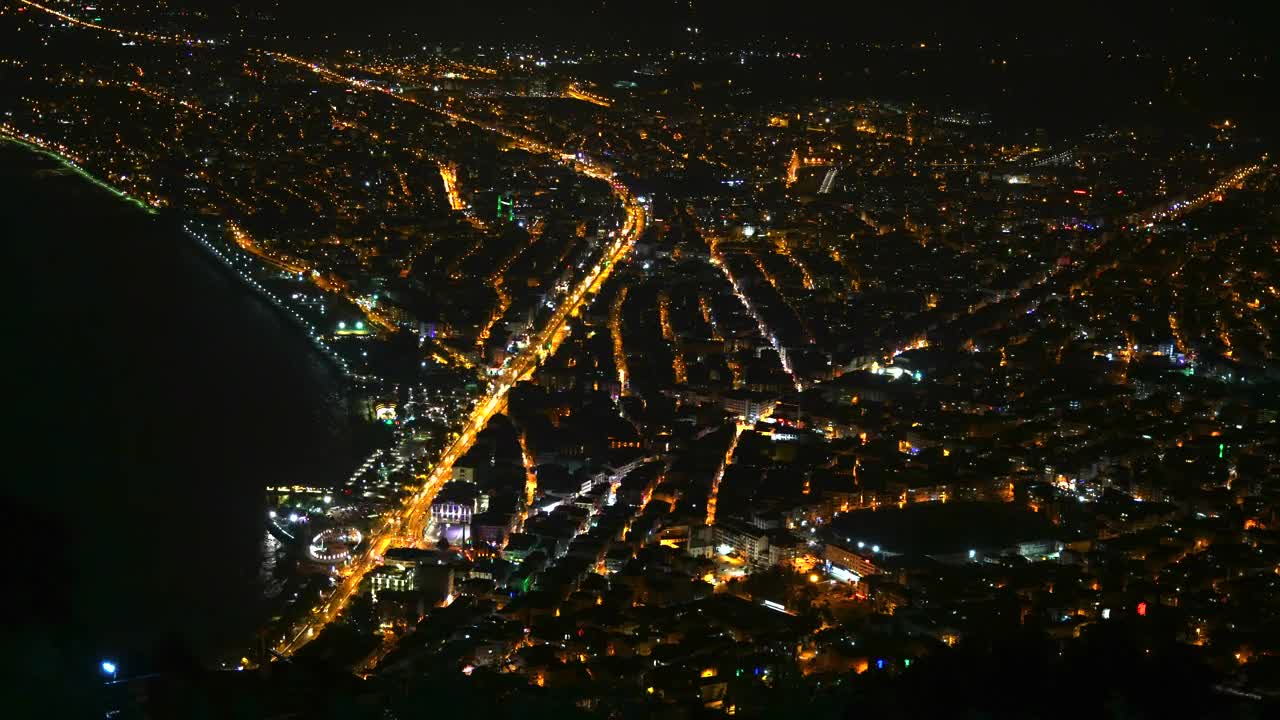 Download Stock Video Aerial View Of The City Lights Live Wallpaper for PC