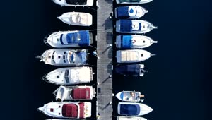 Stock Video Aerial View Of The Marina With Boats Live Wallpaper for PC