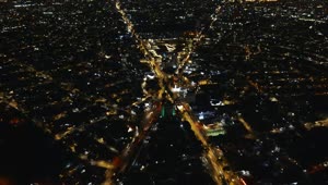 Stock Video Aerial View Of The Nightlife Of A Huge City Live Wallpaper for PC
