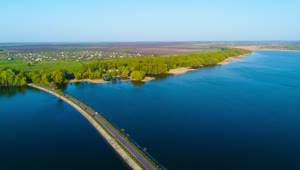 Stock Video Aerial View Of The River Dam Live Wallpaper for PC