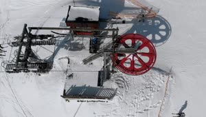 Stock Video Aerial View Of The Ski Lift Mechanism Live Wallpaper for PC