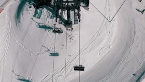 Stock Video Aerial View Of The Ski Lift Mechanism Working Live Wallpaper for PC