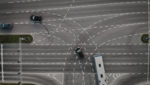Stock Video Aerial View Of Traffic In The Cross Road Live Wallpaper for PC