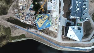 Stock Video Aerialview Of A Construction Site Live Wallpaper for PC