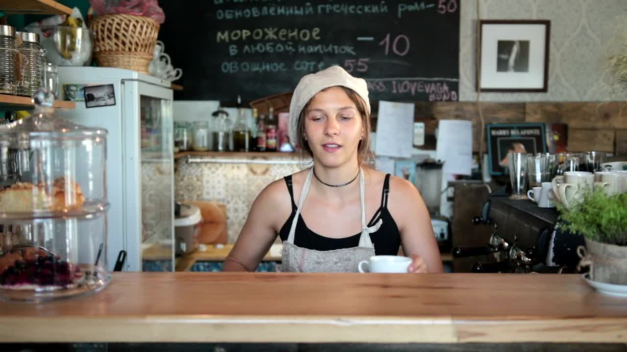 Download Stock Video Barista Pouring Milk Into A Small Coffee Live Wallpaper For PC