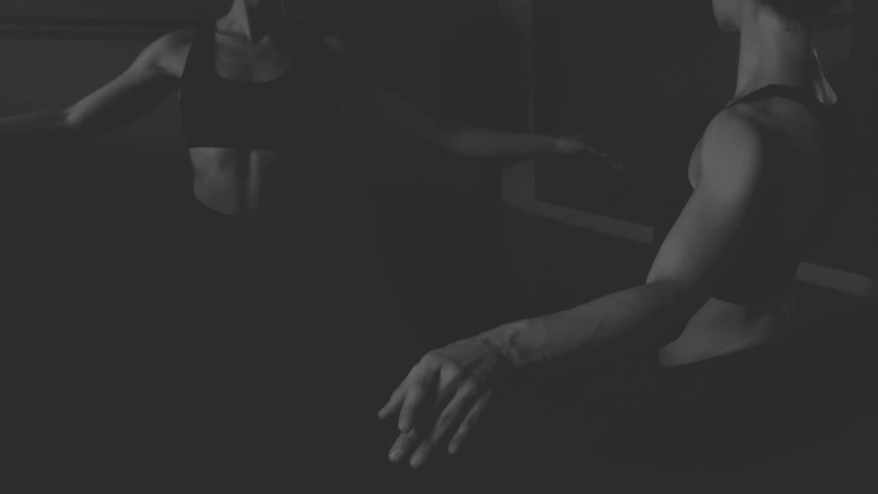 Download Stock Video Ballet Dancer Warming Up In Front Of A Mirror Live Wallpaper For PC