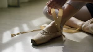 Stock Video Ballerina Preparing Their Shoes Live Wallpaper For PC