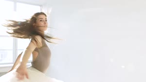 Stock Video Ballerina In White Tutu Spins In Bright Room Live Wallpaper For PC