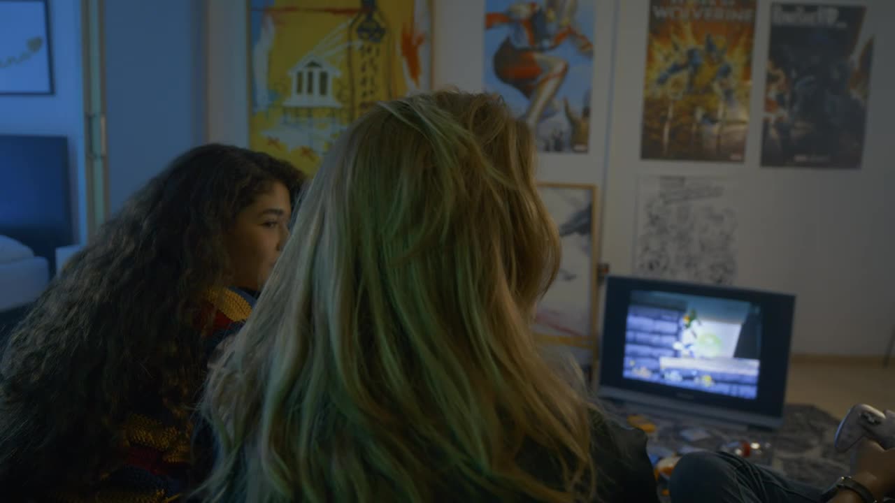 Download Stock Video Back View Of Friends Playing Old Video Games Live Wallpaper For PC