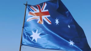 Stock Video Australian Flag Flying On A Flagpole Live Wallpaper For PC