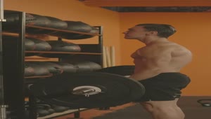 Stock Video Athletic Man Doing Reps With A Large Dumbbell  Smal Live Wallpaper For PC