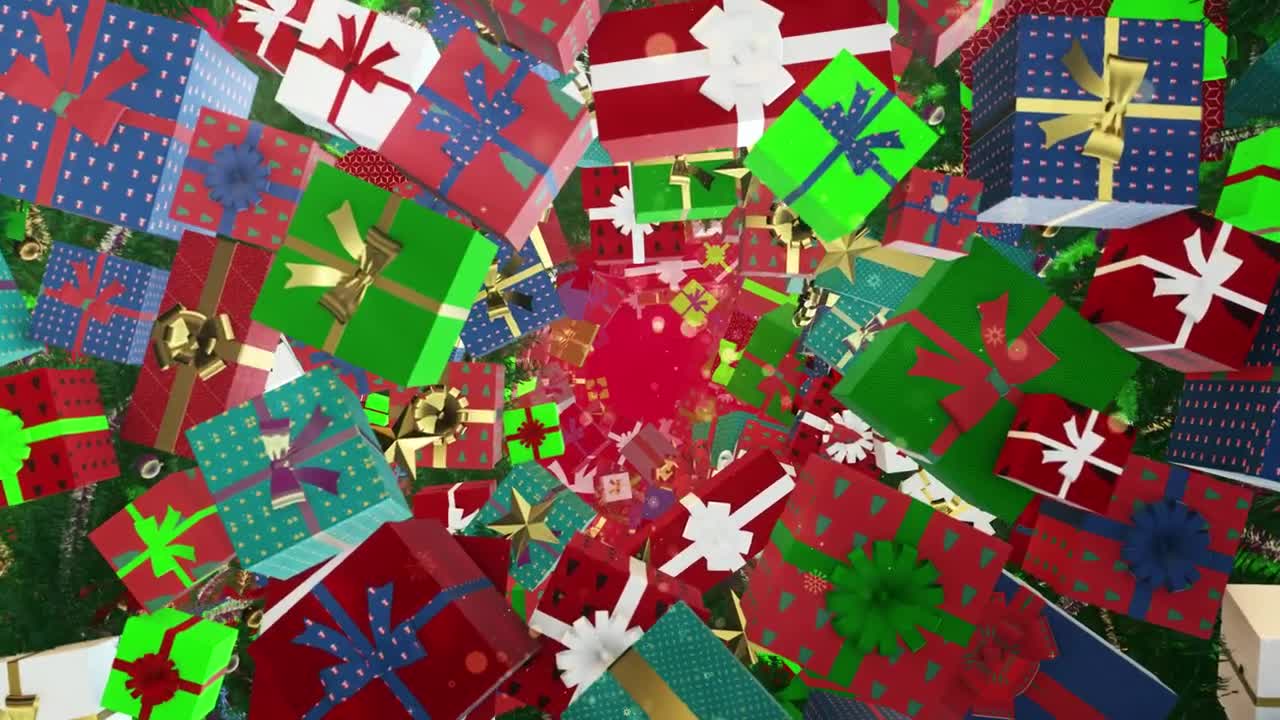 Download Stock Video Assorted Christmas Gifts Floating d Render Live Wallpaper For PC