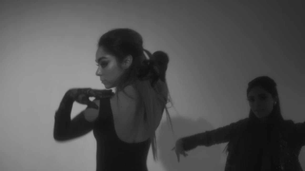 Download Stock Video Artistic Choreography Of Three Girls In Black And White Live Wallpaper For PC