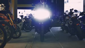 Stock Video Arriving At A Workshop Full Of Motorcycles Live Wallpaper For PC