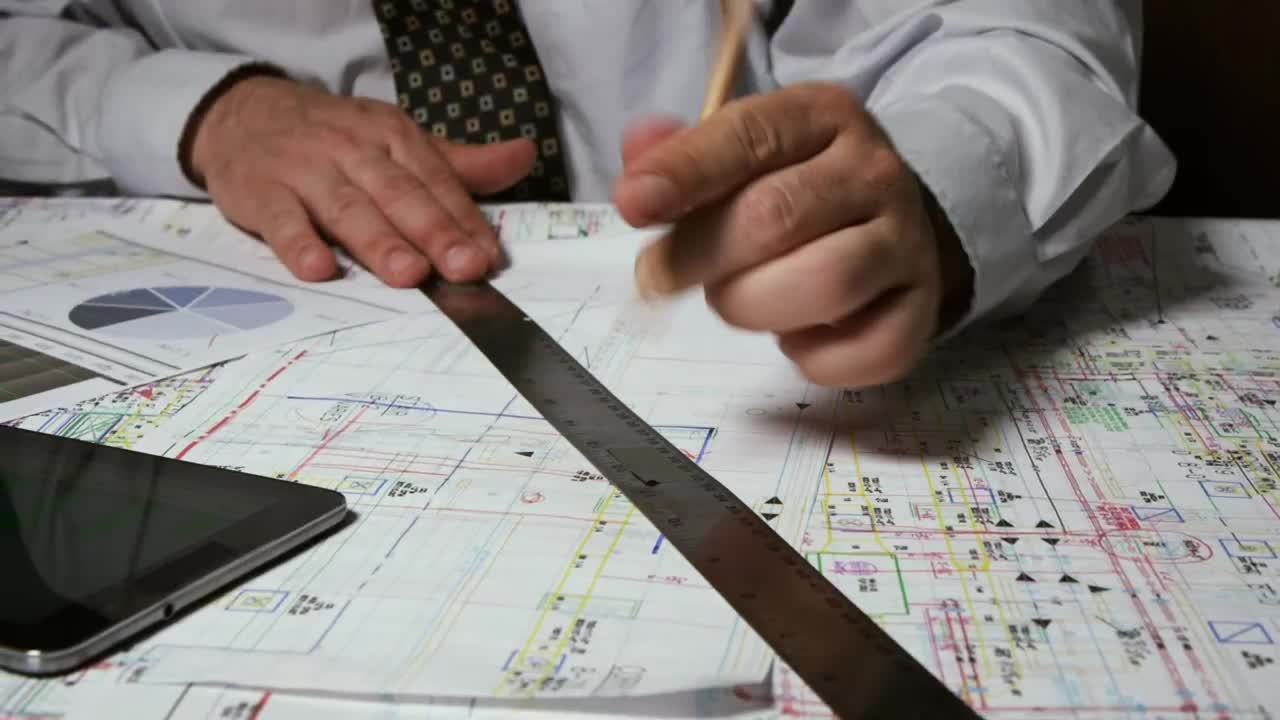 Download Stock Video Architect Working Late In The Office Live Wallpaper For PC