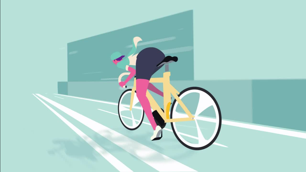 Download Stock Video Animation Of A Cyclist Moving Fast Live Wallpaper For PC