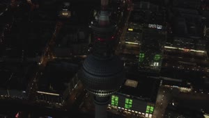 Stock Video Alexanderplatz Tower Seen At Night Spinning Shot Live Wallpaper For PC
