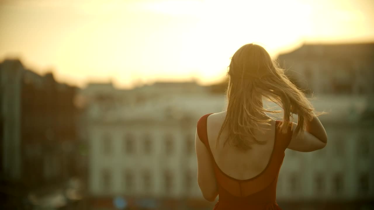 Download Stock Video Air Moving A Girls Hair On The Roof Of A Live Wallpaper For PC