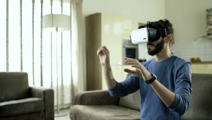 Stock Video A Young Man Working With Vr Glasses Live Wallpaper For PC
