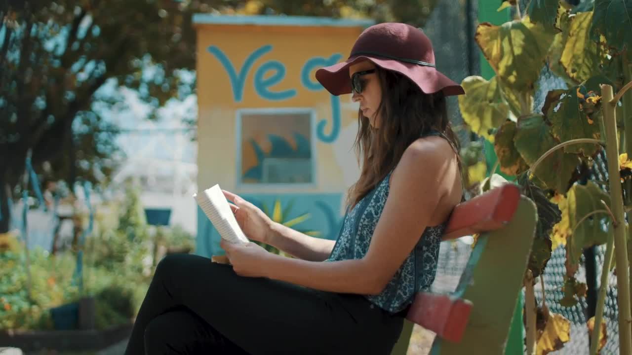 Download Stock Video A Woman Reading A Book Outdoors Live Wallpaper For PC