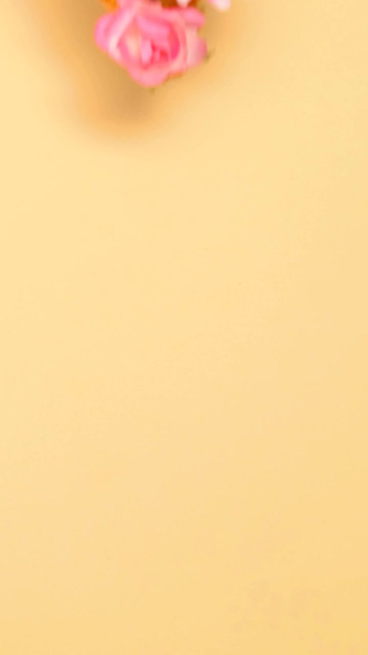 Download Stock Video A Slice Of Flower Pizza On A Yellow Background Live Wallpaper For PC