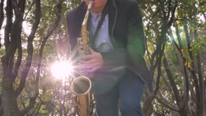 Stock Video A Saxophonist Dances While Playing Live Wallpaper For PC