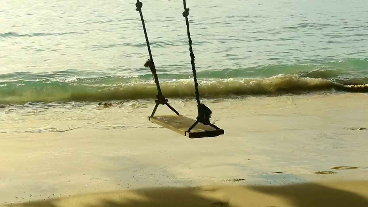 Download Stock Video A Rope Swing And The Beach Waves Live Wallpaper For PC