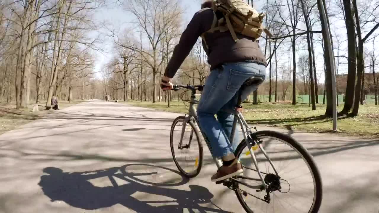 Download Stock Video A Man Riding In A Bike In The Park Live Wallpaper For PC