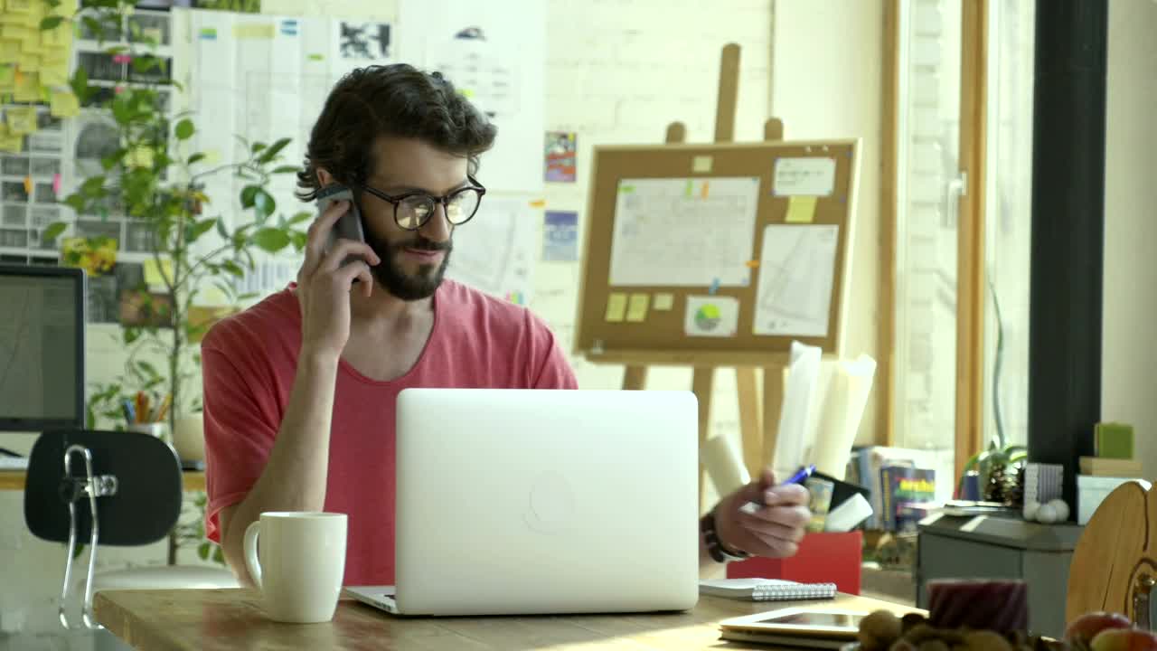 Download Stock Video A Man In The Studio On A Phone Call Live Wallpaper For PC