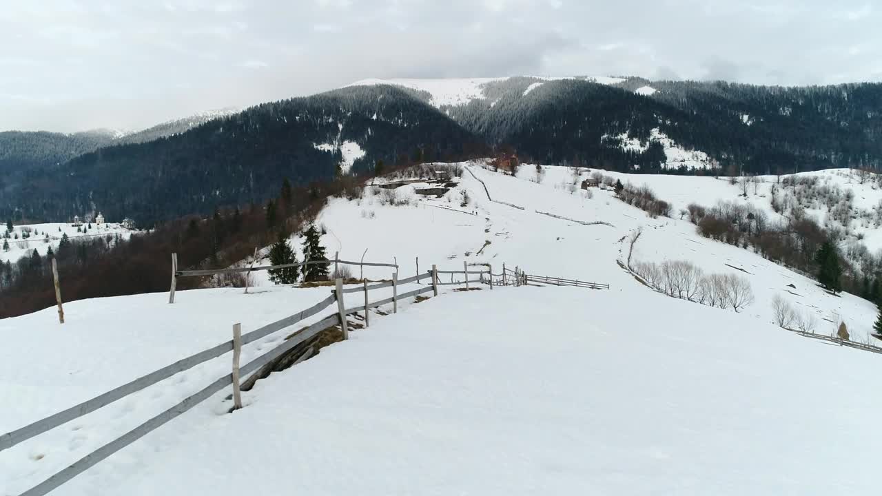 Download Stock Video A Frozen Farm In The Mountains Live Wallpaper For PC
