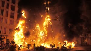 Stock Video Burning Structures On Falles Night Live Wallpaper For PC