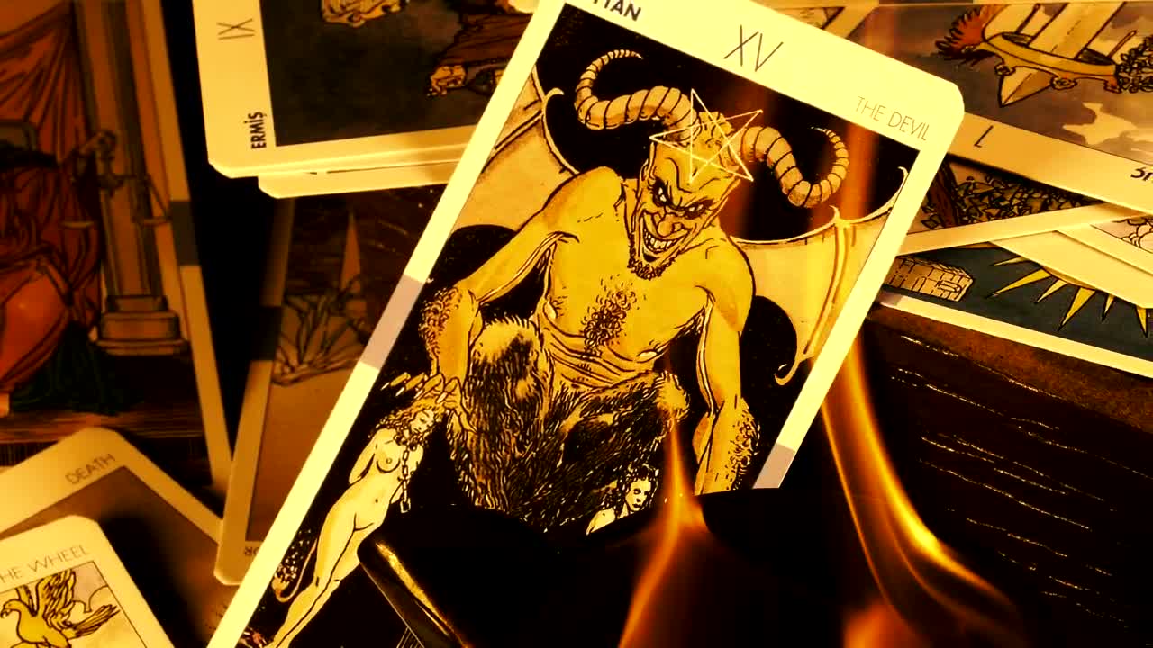 Download Stock Video Burning Black Magic Cards Live Wallpaper For PC