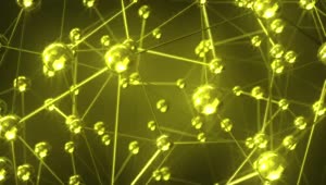 Stock Video Bright Yellow d Spheres Connected With Thin Lines Live Wallpaper For PC