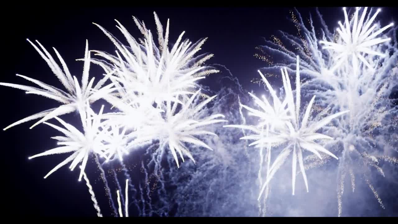 Download Stock Video Bright Fireworks In The Night Sky Live Wallpaper For PC