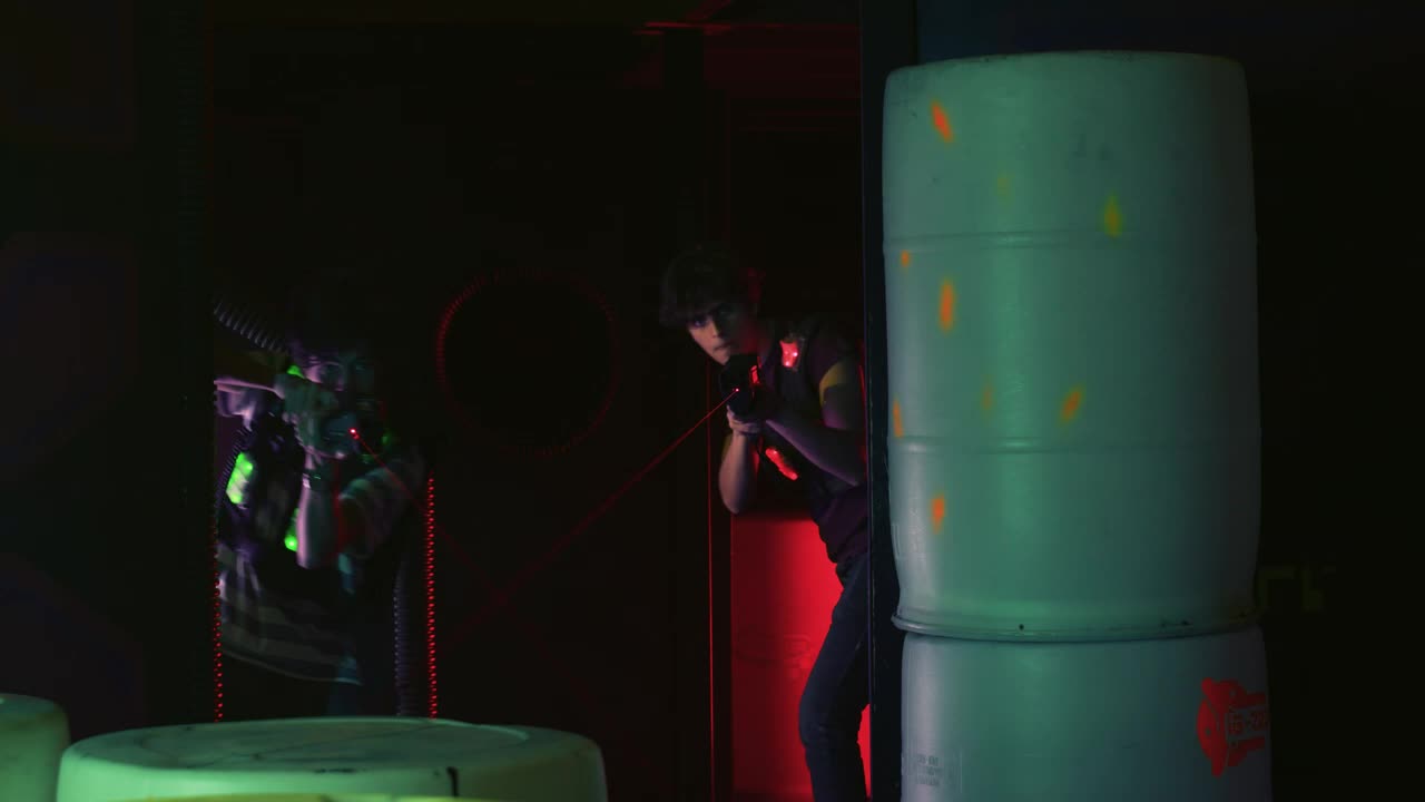 Download Stock Video Boys Strategically Playing Laser Tag Live Wallpaper For PC
