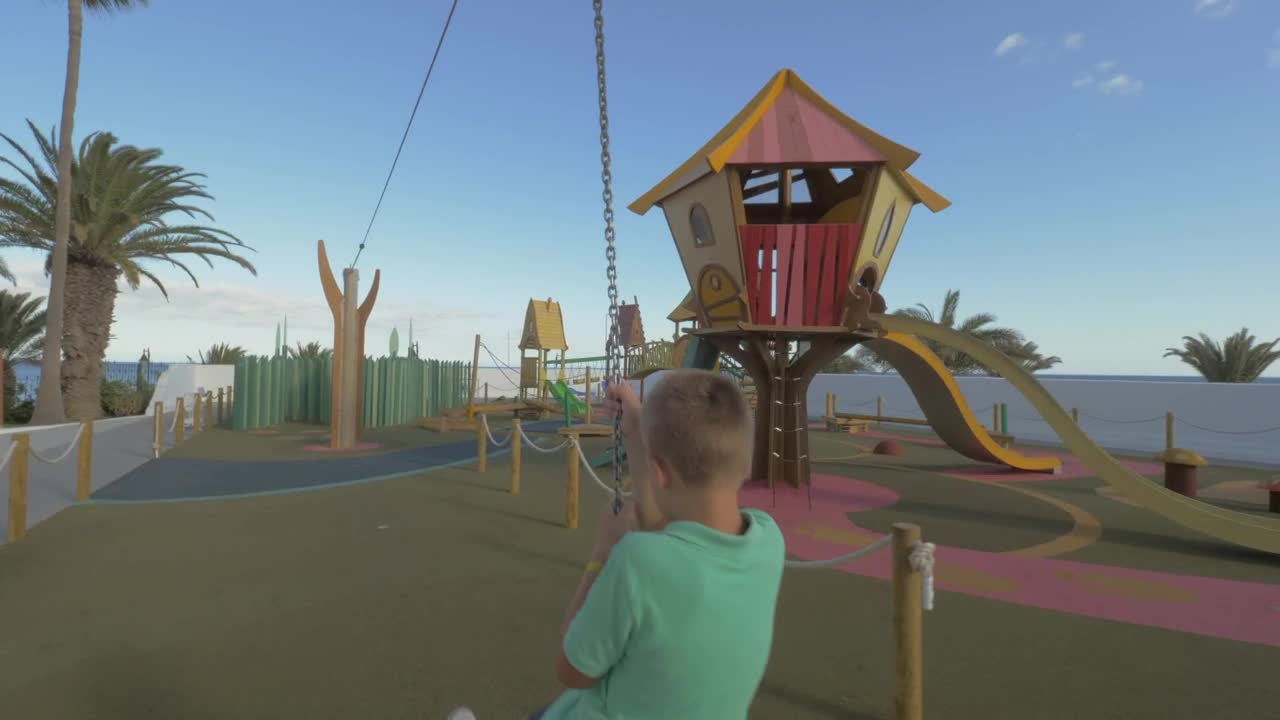 Download Stock Video Boy Playing On A Rope Swing Live Wallpaper For PC