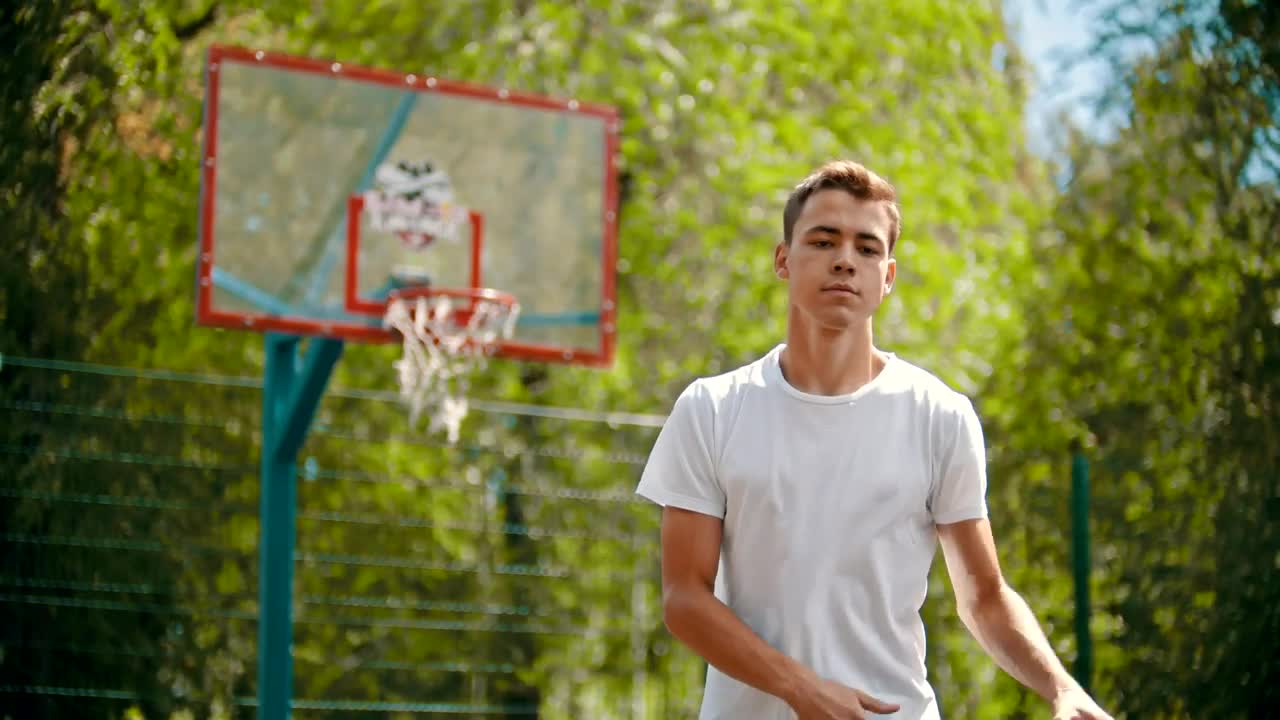 Download Stock Video Boy Playing Basketball Takes The Shot And Scores Live Wallpaper For PC