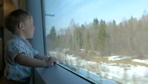 Stock Video Boy Looking Out Of A Train Window Live Wallpaper For PC