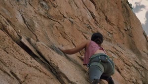 Stock Video Bottom View Of A Girl Climbing A Mountain Live Wallpaper For PC