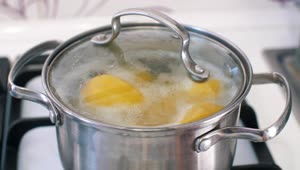 Stock Video Boiling Potatoes In A Pot Live Wallpaper For PC