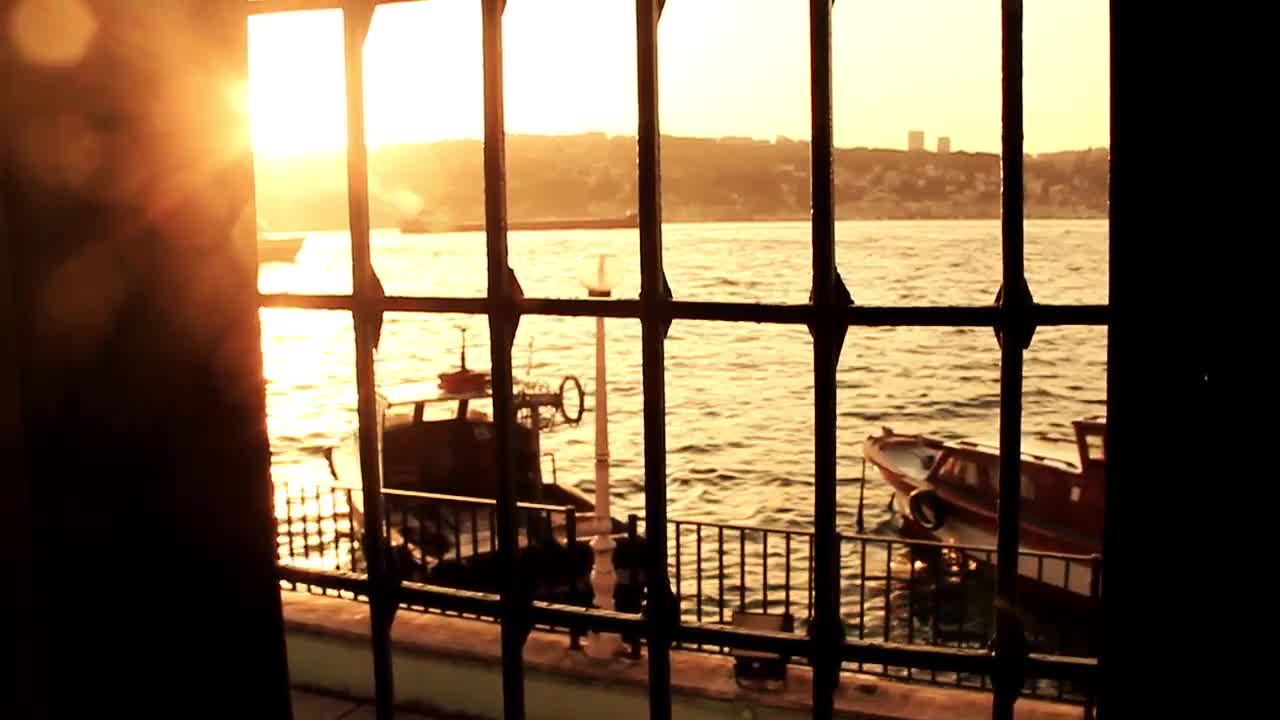 Download Stock Video Boats Floating On A Shoreline Seen From A Window Live Wallpaper For PC