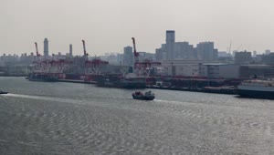 Stock Video Boat Traffic In The River By The Tokio Port Live Wallpaper For PC