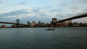 Stock Video Boat Under The Brooklyn Bridge Live Wallpaper For PC