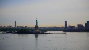 Stock Video Boat Sailing Past The Statue Of Liberty Live Wallpaper For PC