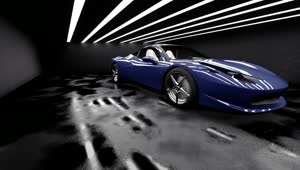 Stock Video Blue Luxury Sports Car In A Garage Live Wallpaper For PC